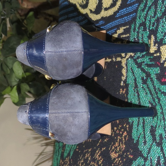 ❤️3/$20 Antonio Melani Navy Blue Women's Heels - Picture 6 of 8